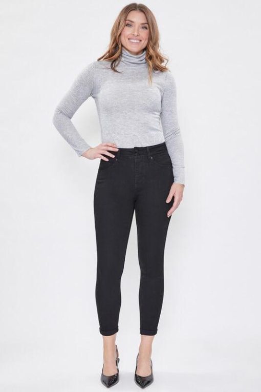 Hide Your Muffin Top Two Button Rolled Cuff Jean - Image 5