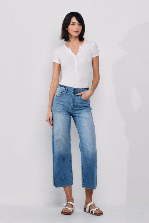 High Rise Crop Wide Leg Jeans | Sneak Peek Denim - Image 5