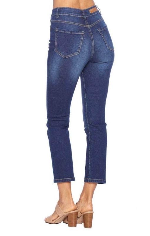 Dark Wash High-Rise Ankle Jeans - Image 3