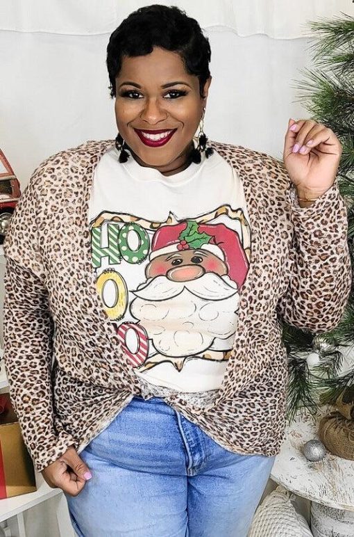 Ho Ho Ho Whimsical Santa T-Shirt | Holiday Graphic Tees - Image 4