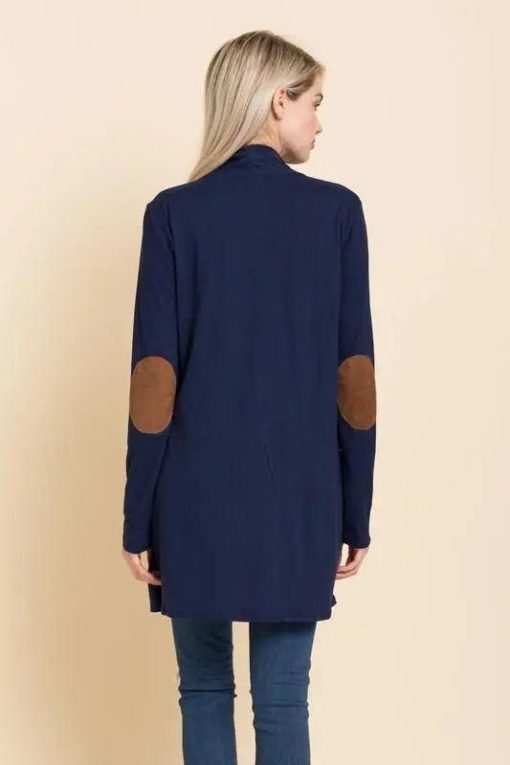 Jacqueline Cardigan with Suede Patches Outerwear - Image 3