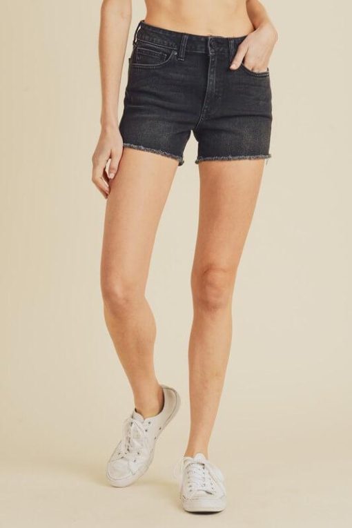 JBD by Just Black Denim Hi-Rise Frayed Shorts - Image 5
