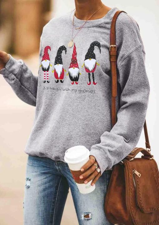 Just Hangin' With My Gnomies Christmas Sweatshirt Tops - Image 3