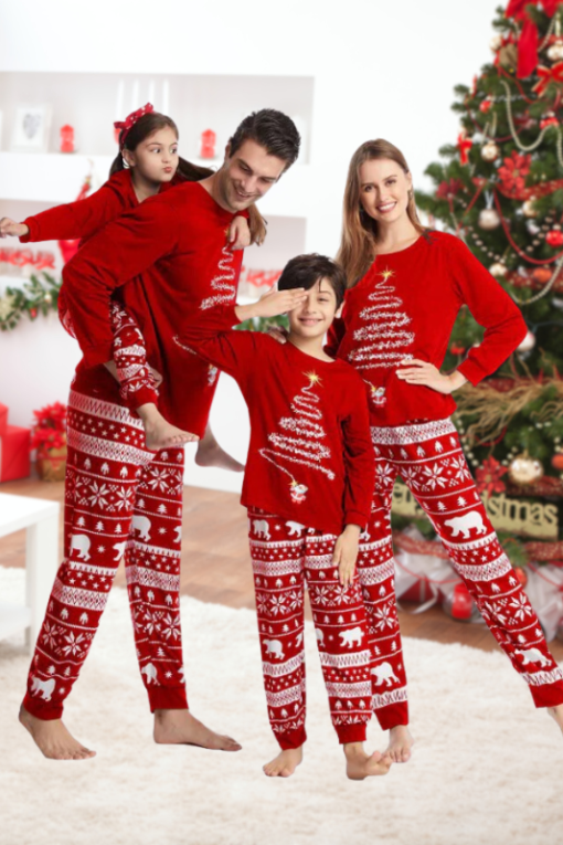 Kids Home for the Holidays Christmas Print Pajama Set - Image 3