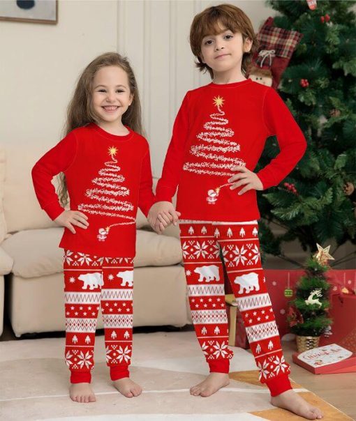 Kids Home for the Holidays Christmas Print Pajama Set - Image 4