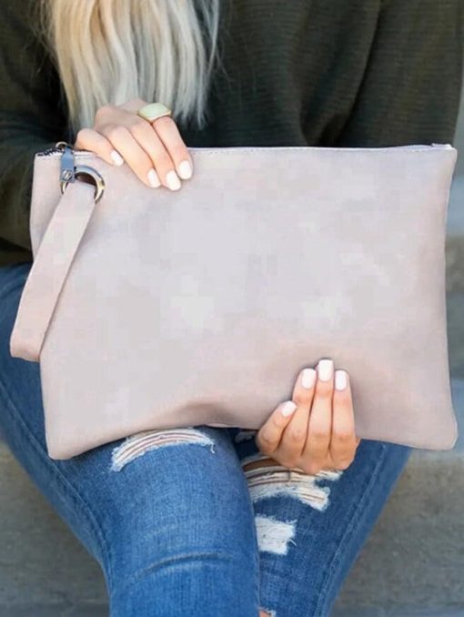Versatile Oversized Clutch Handbag with Zipper and Inside Pocket - Image 3