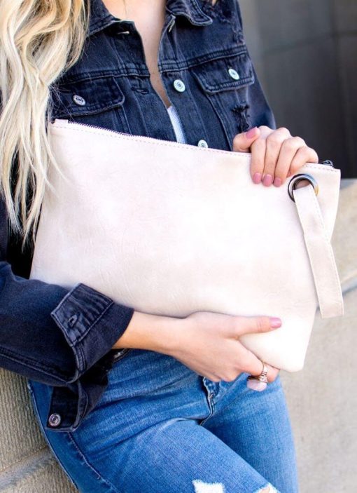 Versatile Oversized Clutch Handbag with Zipper and Inside Pocket - Image 5