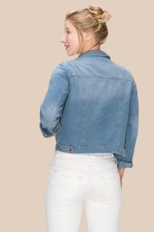Light Blue Denim Jacket | Mature Women's Online Clothing - Image 3