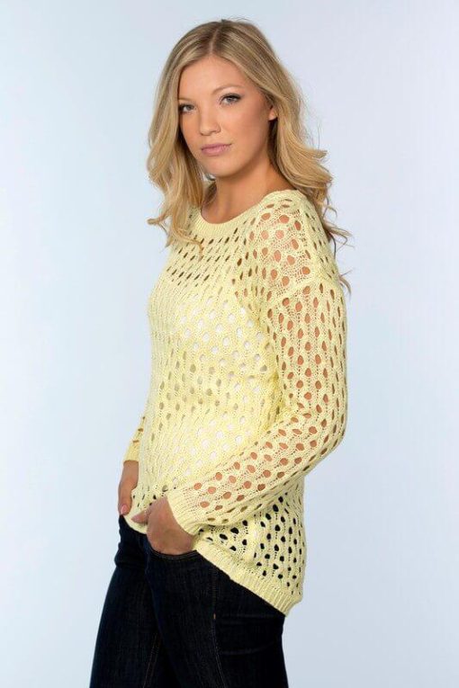 Lightweight Yellow Honeycomb Sweater - Image 4