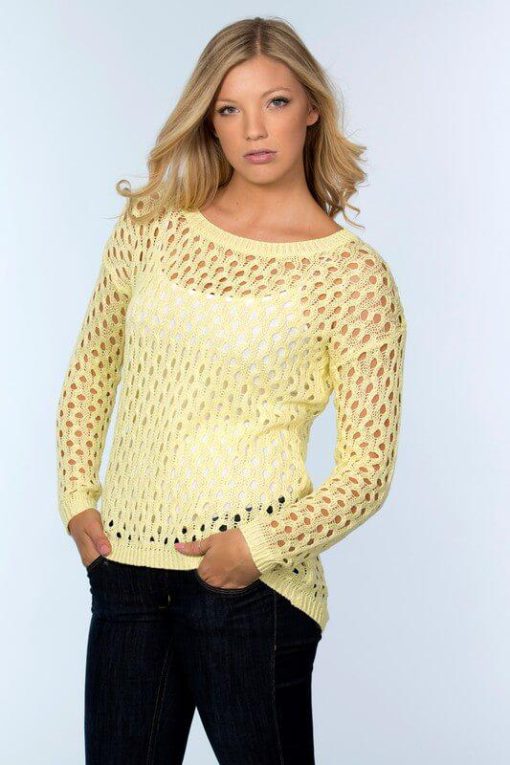Lightweight Yellow Honeycomb Sweater - Image 5