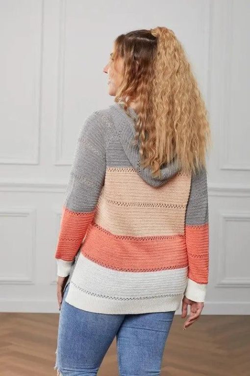 Lillian Colorblock Hooded Knit Sweater Jolie Vaughan Mature Women's Online Clothing Boutique - Image 6