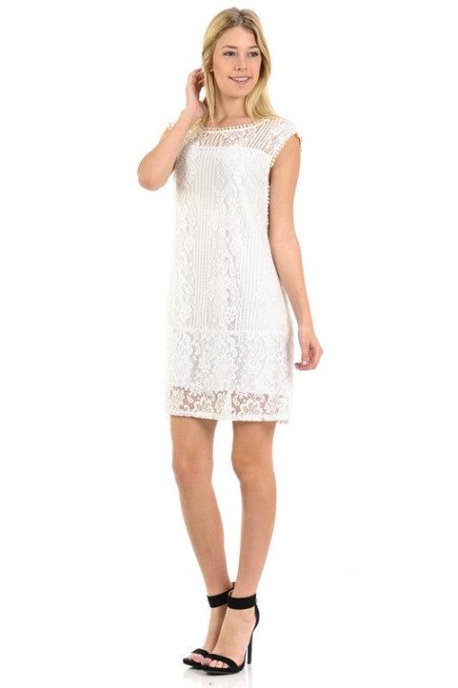 Little White Lace Dress | Women's White Dresses - Image 3