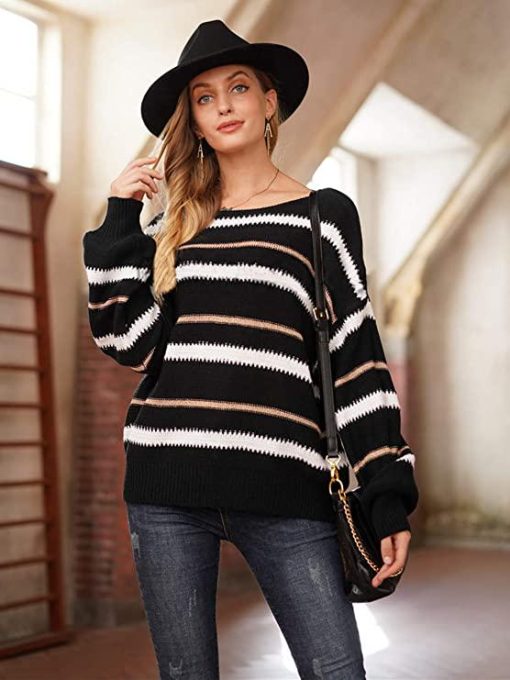 Loose Knit Stripe Dom Sweater Tops - Image 5