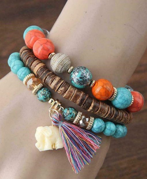 Louyue Bohemian Tassel Beaded Bracelets