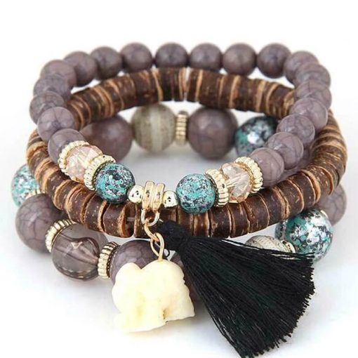 Louyue Bohemian Tassel Beaded Bracelets - Image 4