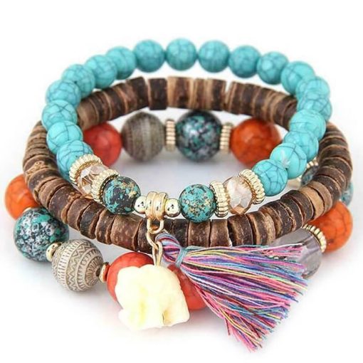 Louyue Bohemian Tassel Beaded Bracelets - Image 5