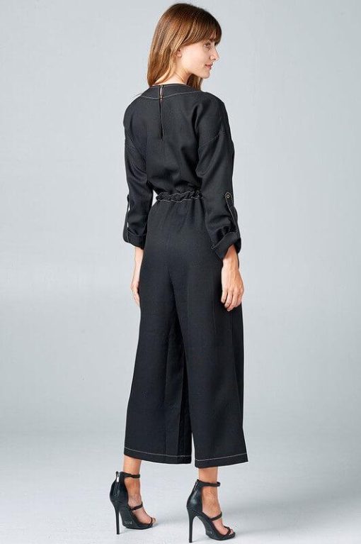 Malaga Black Jumpsuit by Strut & Bolt | Mature Women Clothing - Image 3