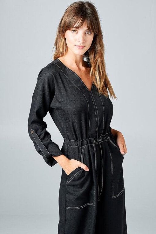 Malaga Black Jumpsuit by Strut & Bolt | Mature Women Clothing - Image 4