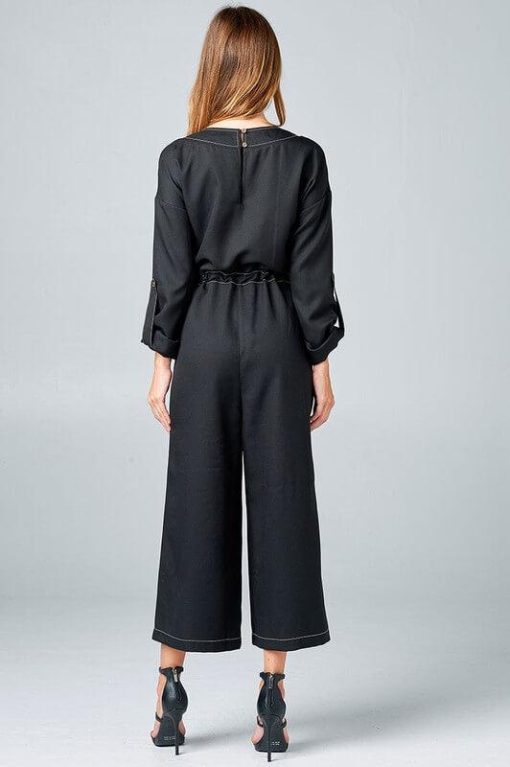 Malaga Black Jumpsuit by Strut & Bolt | Mature Women Clothing - Image 5