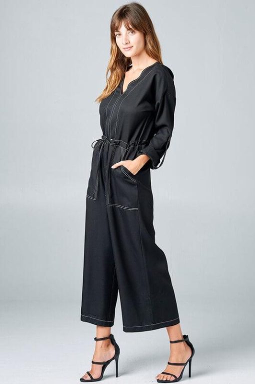 Malaga Black Jumpsuit by Strut & Bolt | Mature Women Clothing - Image 6