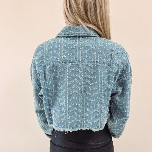 Textured Denim Jacket - Image 5