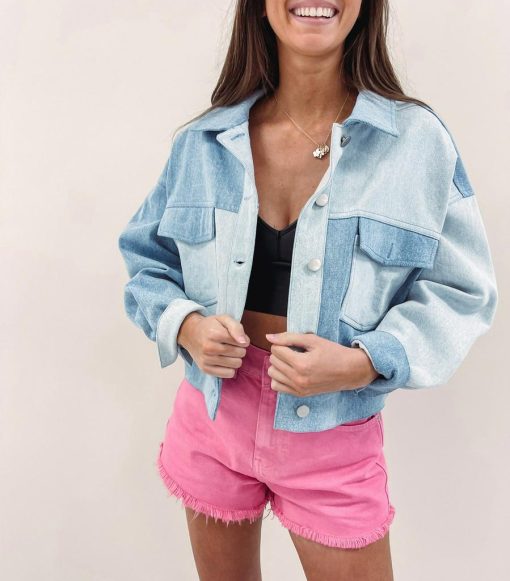Two Toned Denim Jacket - Image 3