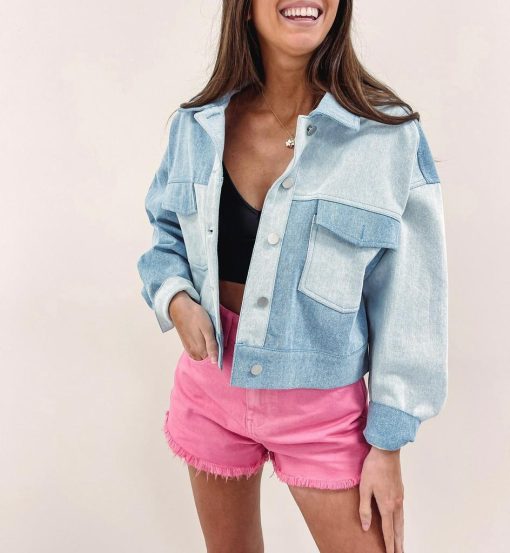 Two Toned Denim Jacket - Image 5