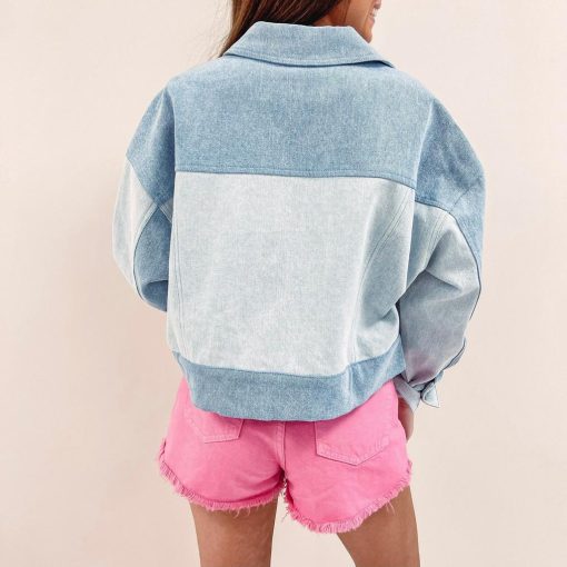Two Toned Denim Jacket - Image 6