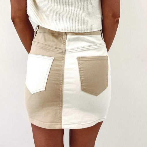 Two Toned Tan Skirt - Image 6