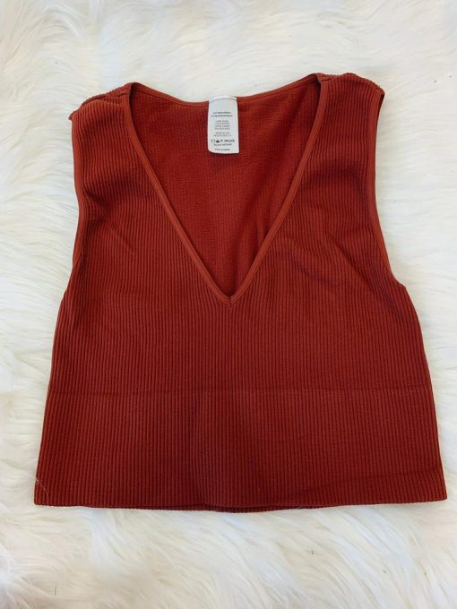 V- Neck Ribbed Seamless Brami - Image 6