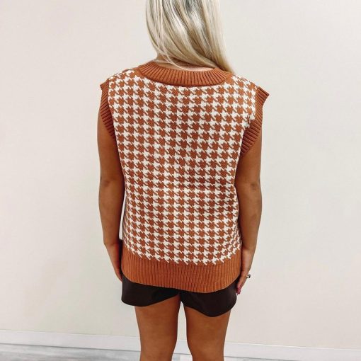 Vanessa Sweater Vest – Burnt Orange - Image 4
