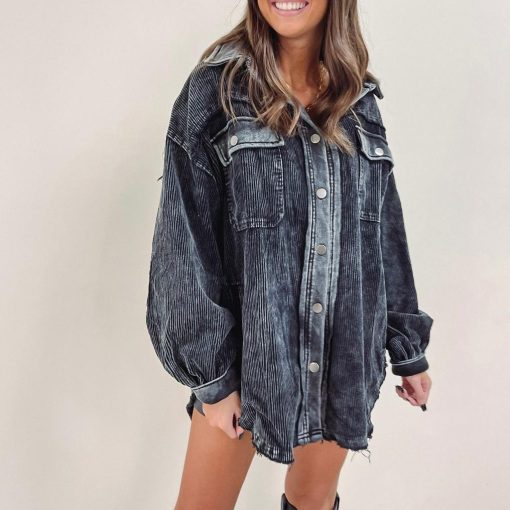 Vintage Black Corded Shacket - Image 5