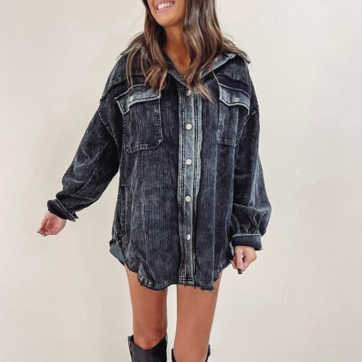 Vintage Black Corded Shacket - Image 6