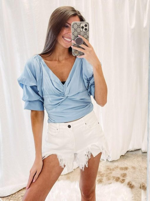 White Denim Shorts - Image 4