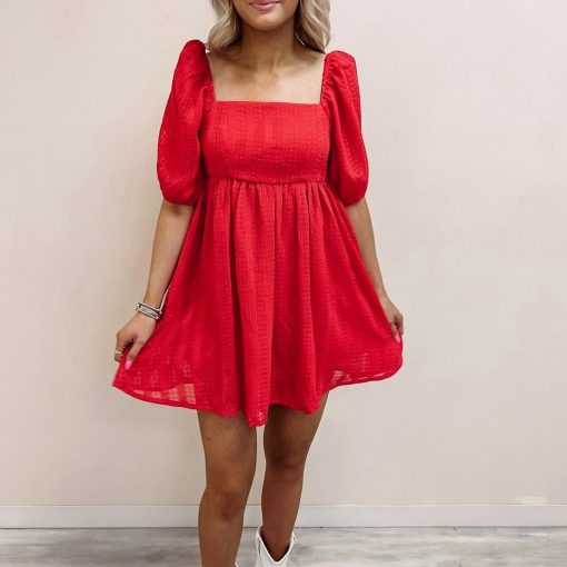 Whitney Red Dress - Image 4