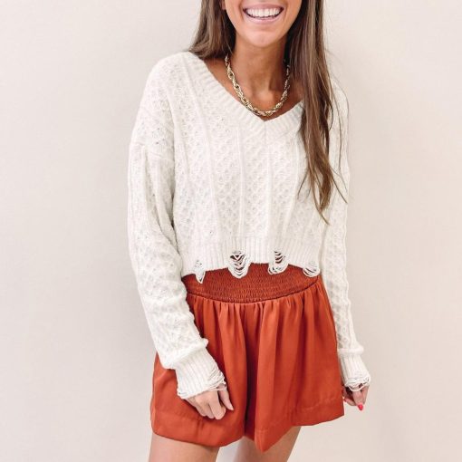 Adair Smocked Shorts – Rust - Image 3