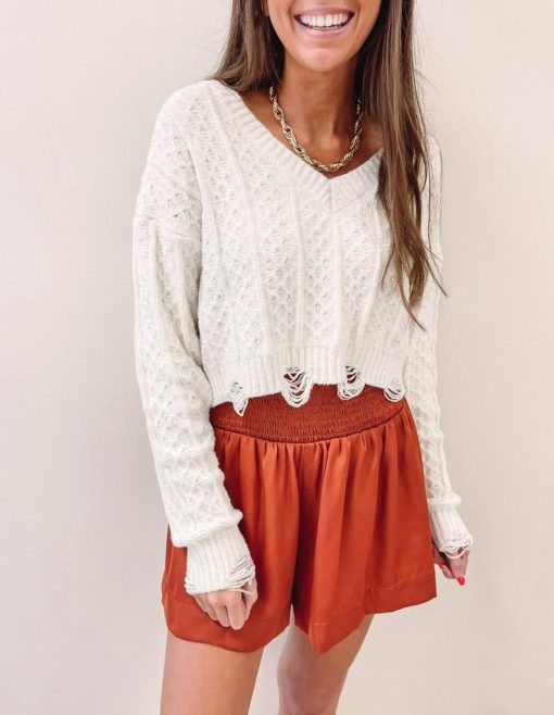 Adair Smocked Shorts – Rust - Image 5