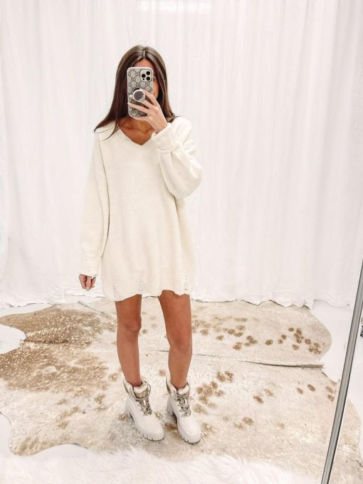 Amanda Sweater Tunic – Cream