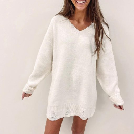 Amanda Sweater Tunic – Cream - Image 3