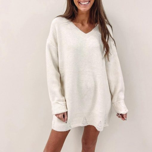 Amanda Sweater Tunic – Cream - Image 5