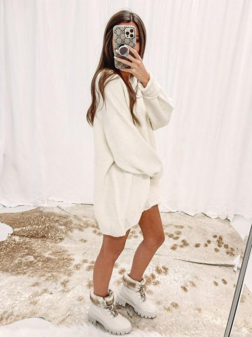 Amanda Sweater Tunic – Cream - Image 6