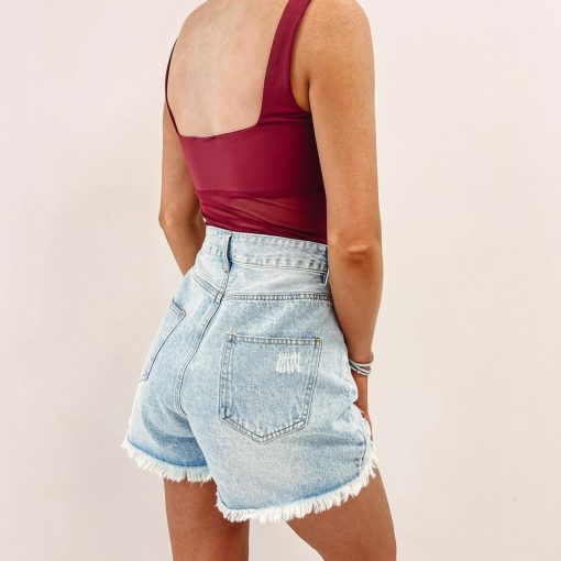 Asymmetric Distressed Shorts - Image 5