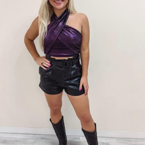 Ava Purple Metallic Top - Image 3
