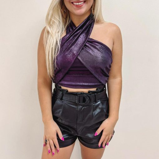 Ava Purple Metallic Top - Image 4