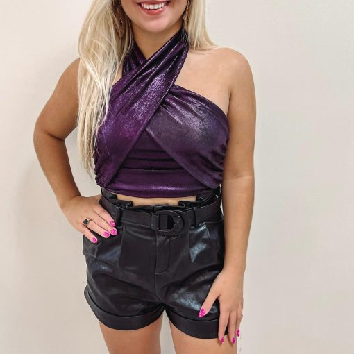 Ava Purple Metallic Top - Image 5