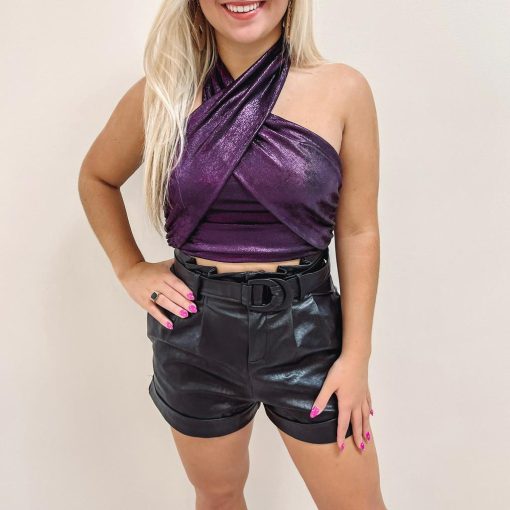 Ava Purple Metallic Top - Image 6
