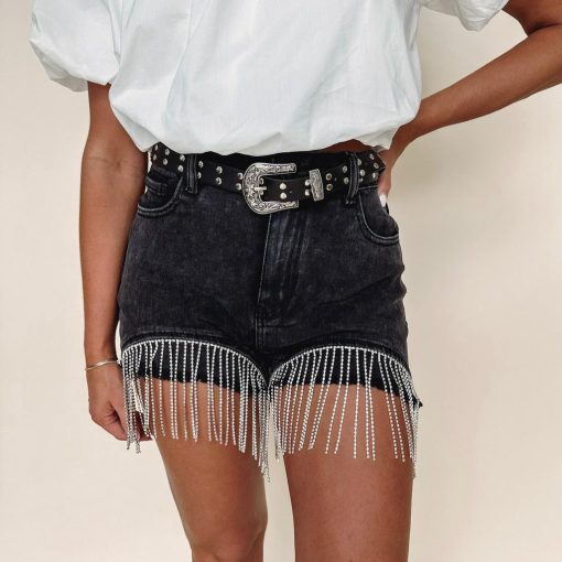 Belted Rhinestone Shorts - Image 4