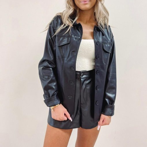 Bonnie Leather Shacket - Image 3