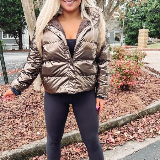 Bronze Puffer Jacket - Image 4