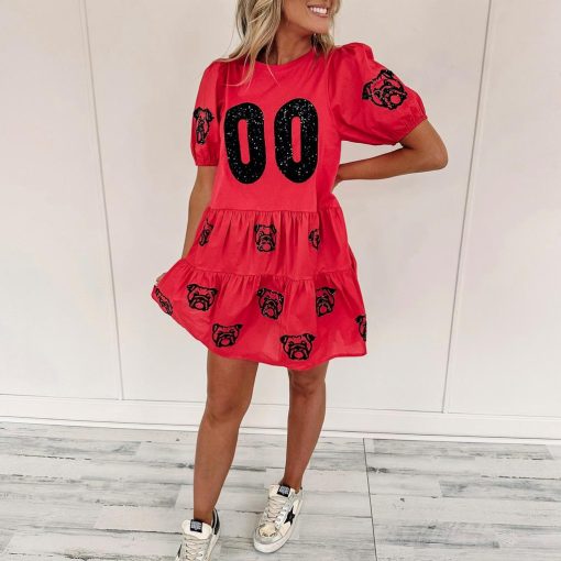 Bulldog Babydoll Dress – Red - Image 6